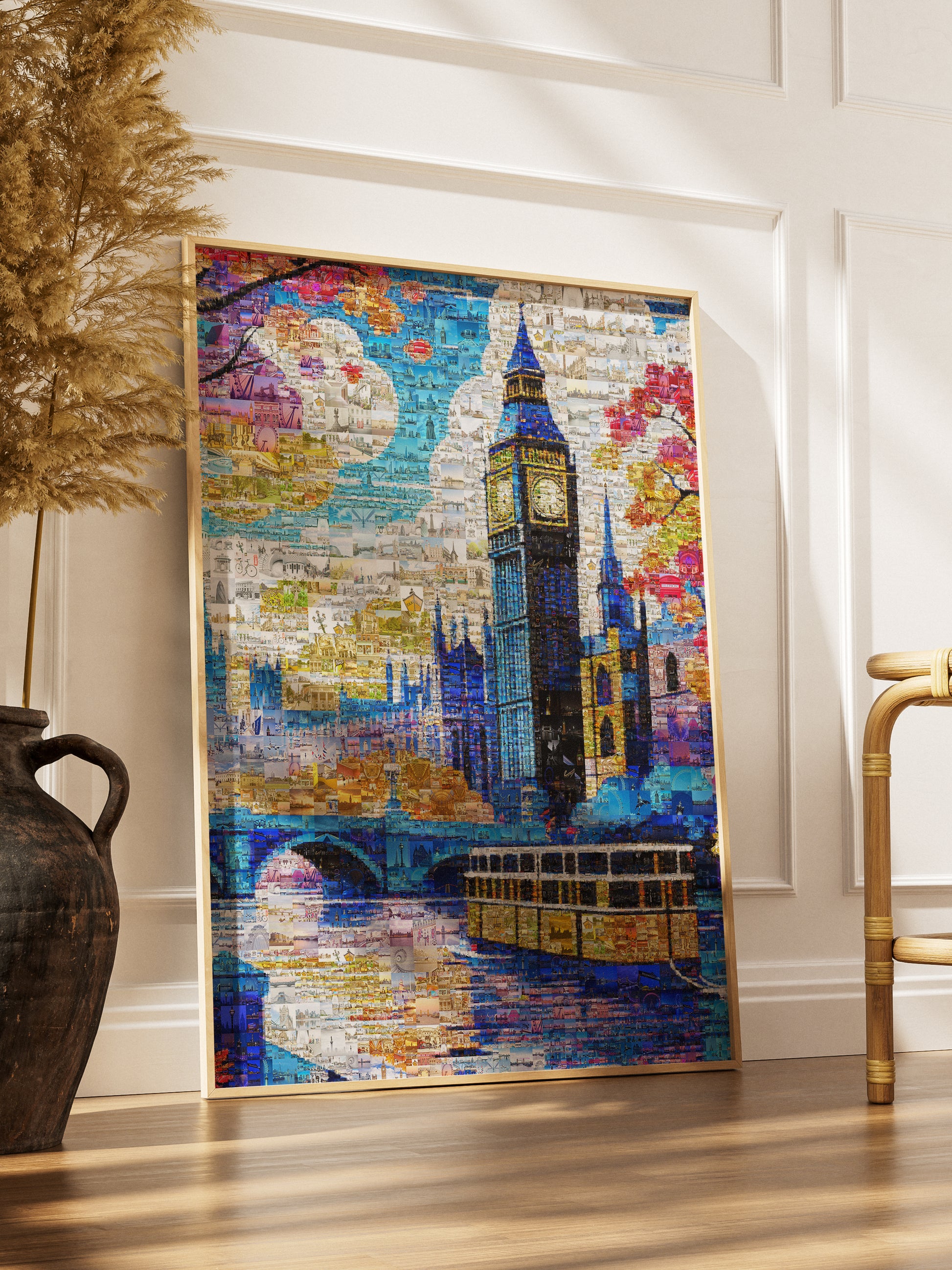 Stunning London Mosaic Artwork Featuring Big Ben and Iconic Landmarks - Perfect for Home Decor AtelierMosaics