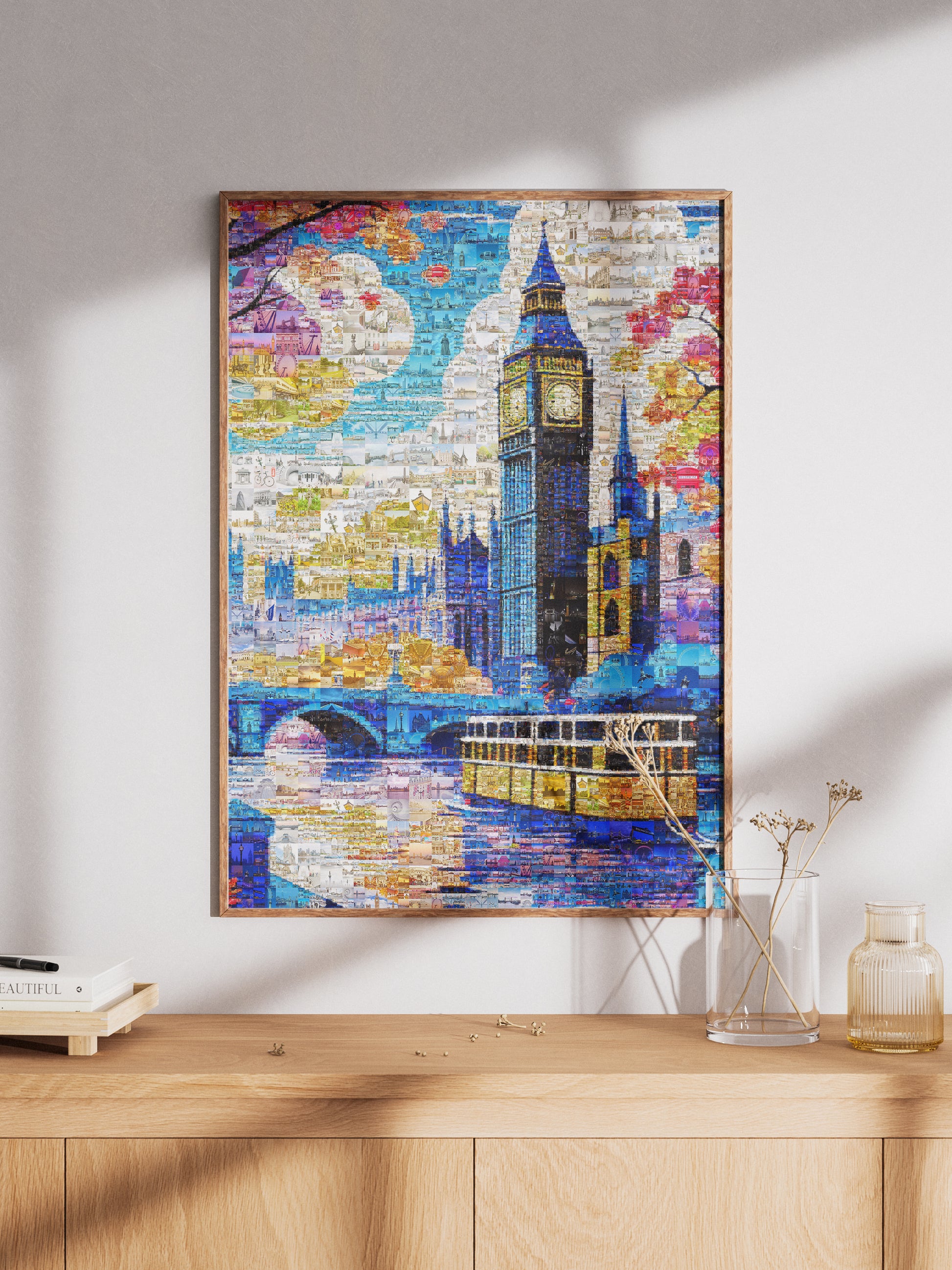 Stunning London Mosaic Artwork Featuring Big Ben and Iconic Landmarks - Perfect for Home Decor AtelierMosaics
