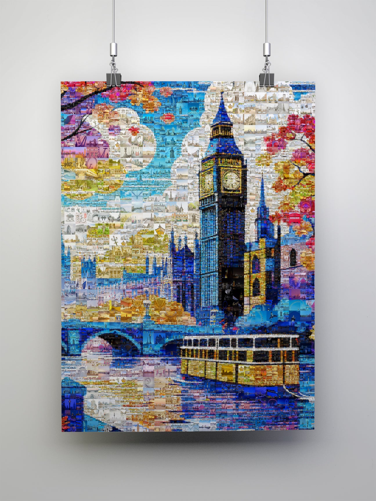 Stunning London Mosaic Artwork Featuring Big Ben and Iconic Landmarks - Perfect for Home Decor AtelierMosaics