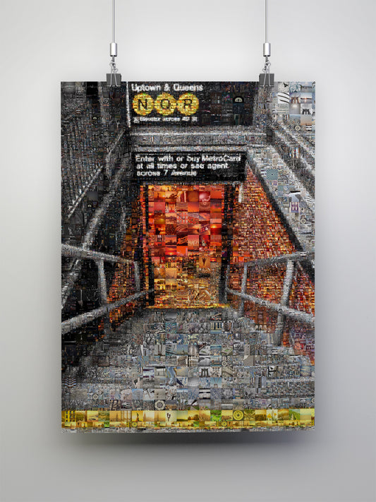 Uptown & Queens Subway Mosaic Art - Unique NYC Wall Decor for Home and Office