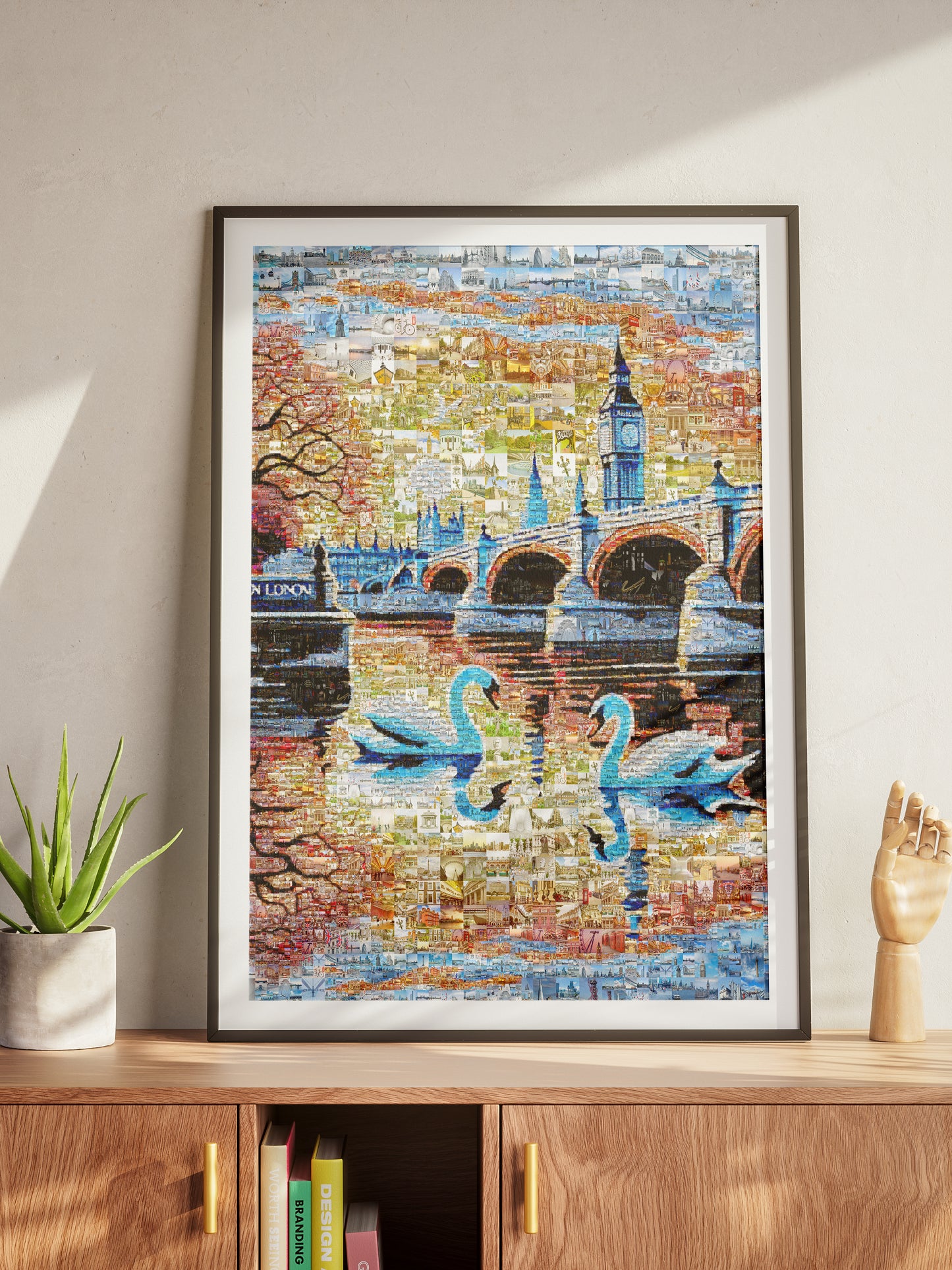 Stunning London Mosaic Artwork Featuring Iconic Landmarks and Swans - Perfect Home Decor AtelierMosaics