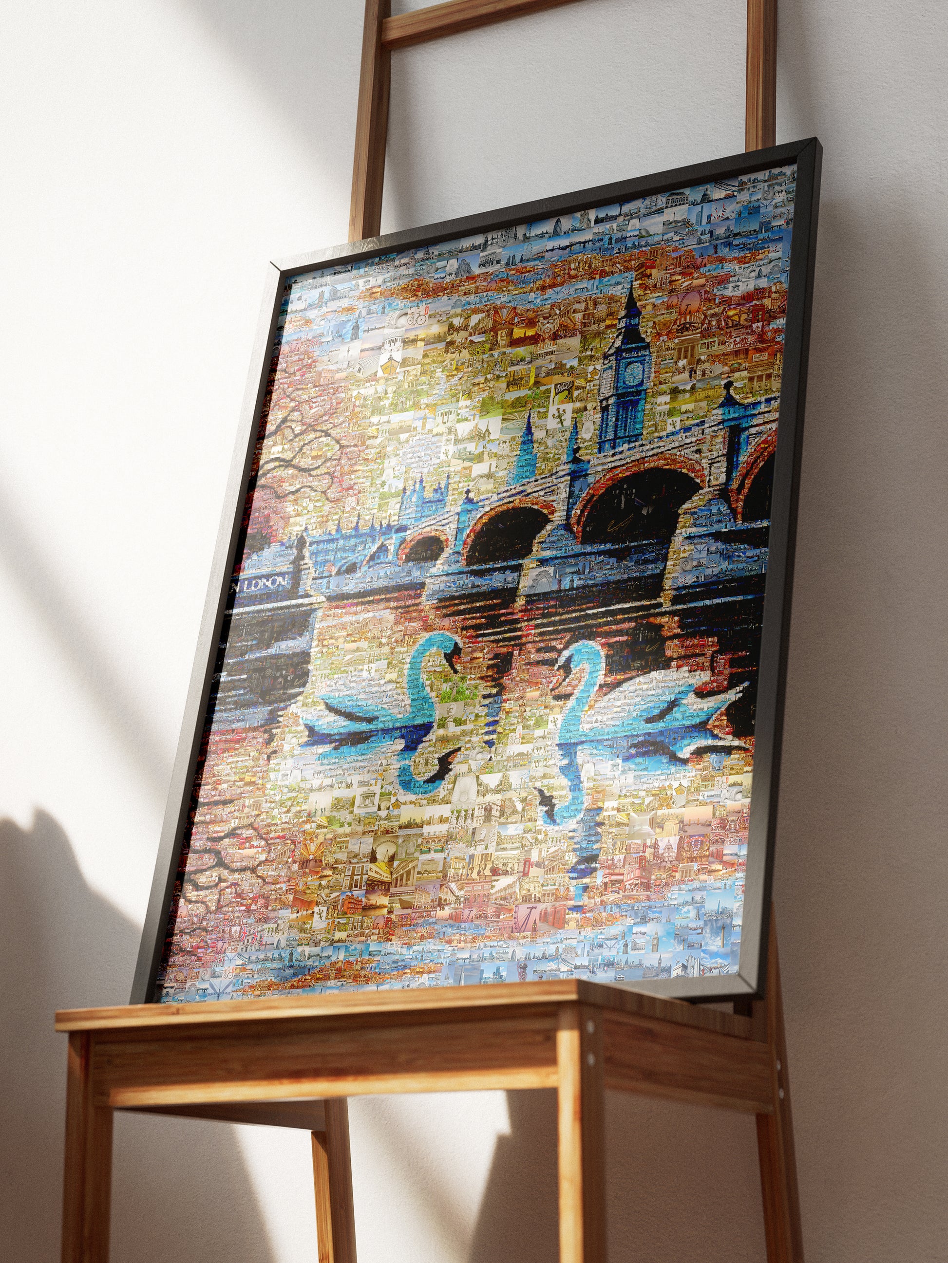 Stunning London Mosaic Artwork Featuring Iconic Landmarks and Swans - Perfect Home Decor AtelierMosaics