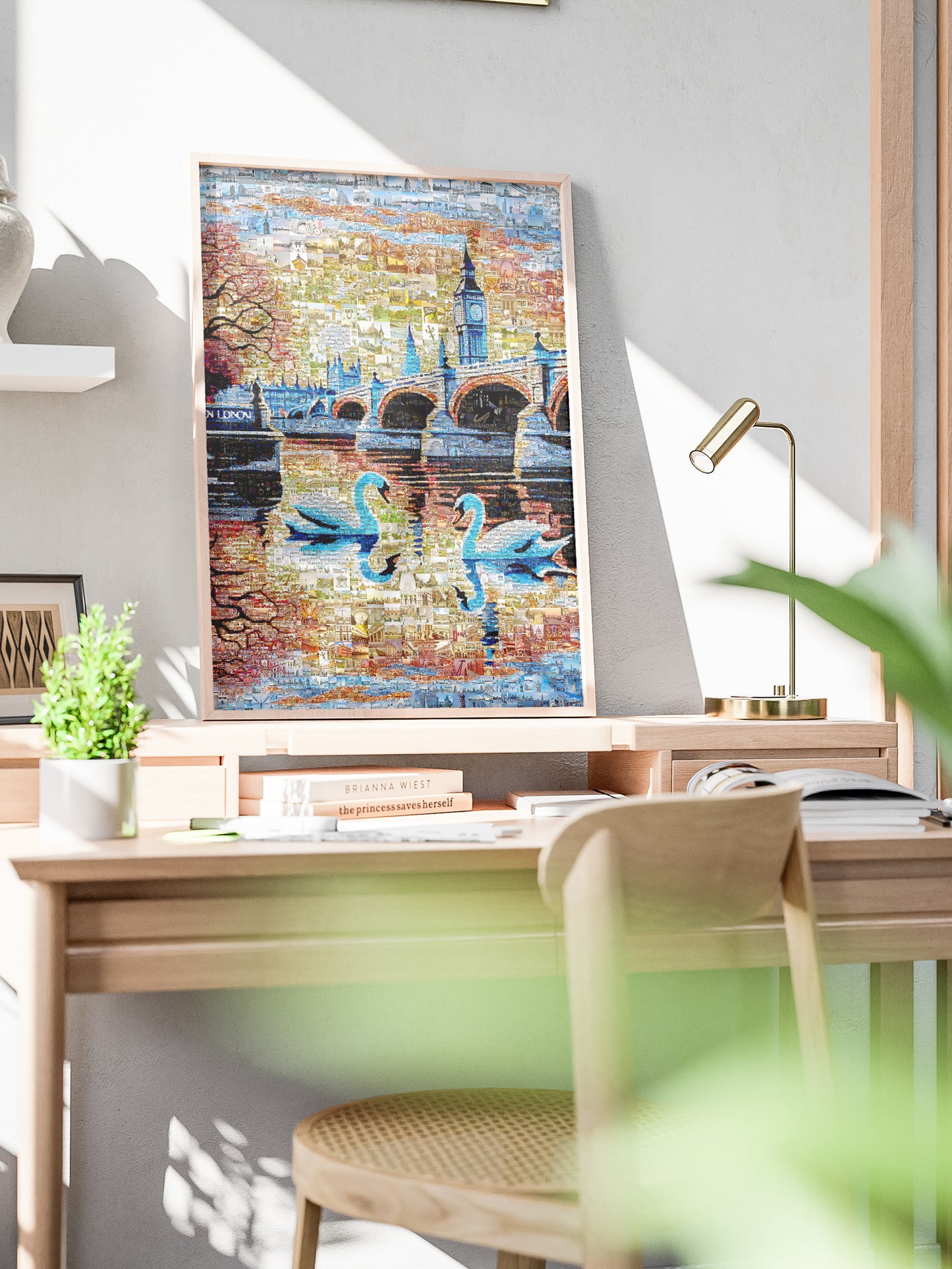 Stunning London Mosaic Artwork Featuring Iconic Landmarks and Swans - Perfect Home Decor AtelierMosaics