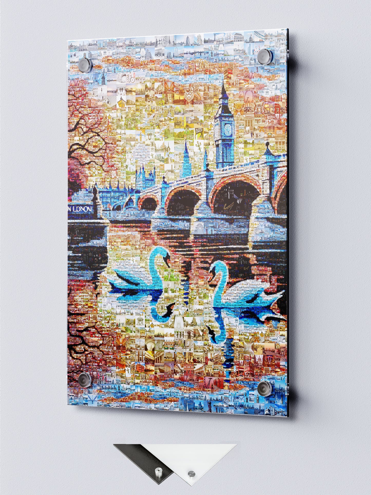Stunning London Mosaic Artwork Featuring Iconic Landmarks and Swans - Perfect Home Decor AtelierMosaics