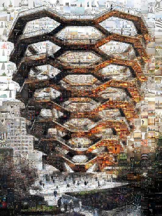 Stunning Mosaic Artwork: Intricate Urban Landscape Composed of Captivating Images AtelierMosaics