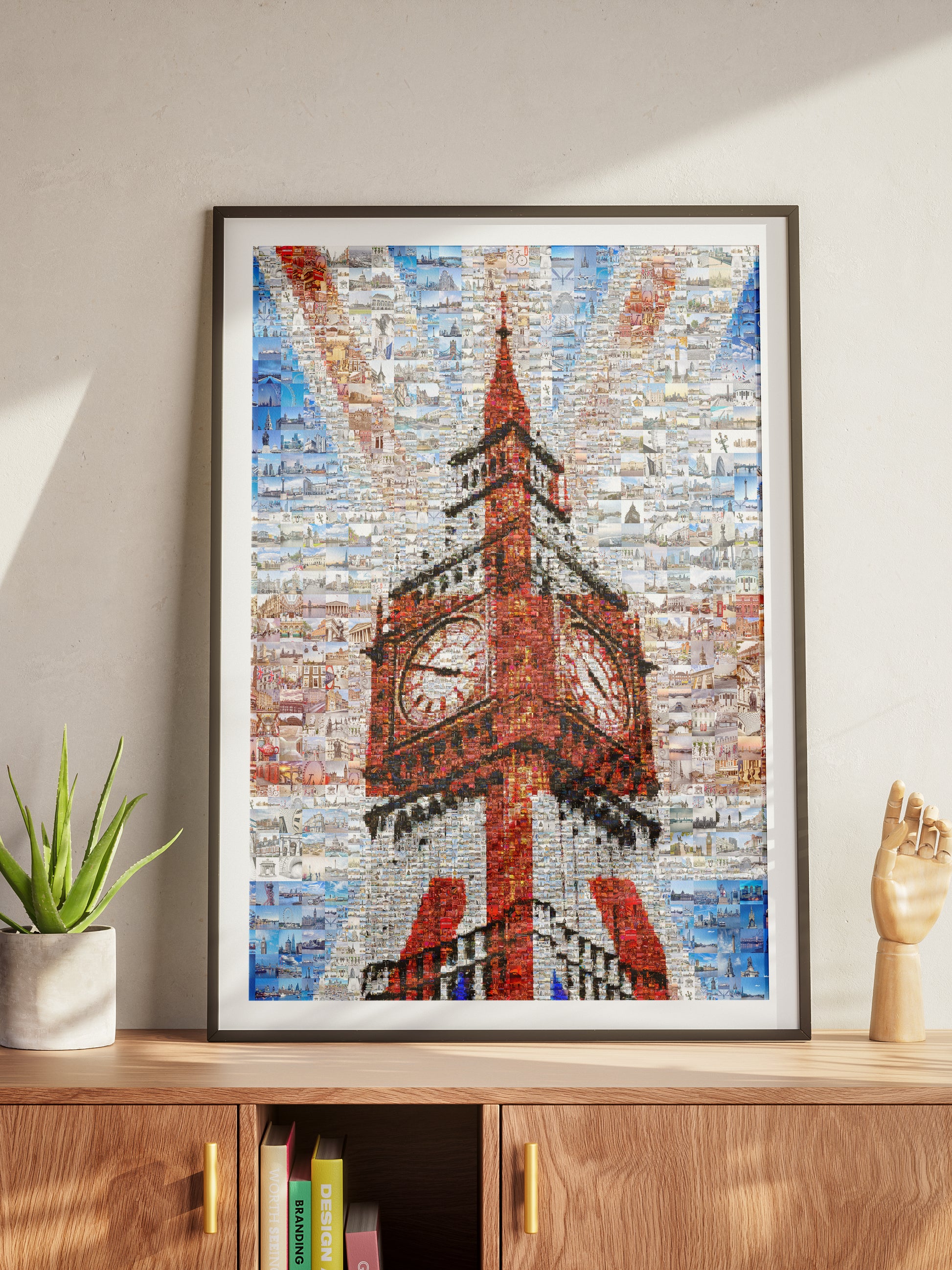 Stunning London Mosaic Art Featuring Big Ben and Iconic Red Bus - Perfect for Home Decor AtelierMosaics