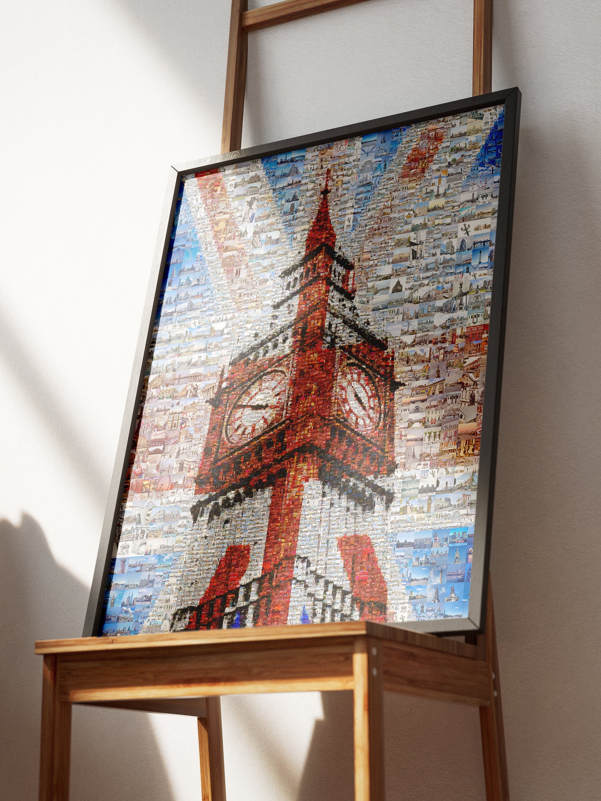 Stunning London Mosaic Art Featuring Big Ben and Iconic Red Bus - Perfect for Home Decor AtelierMosaics