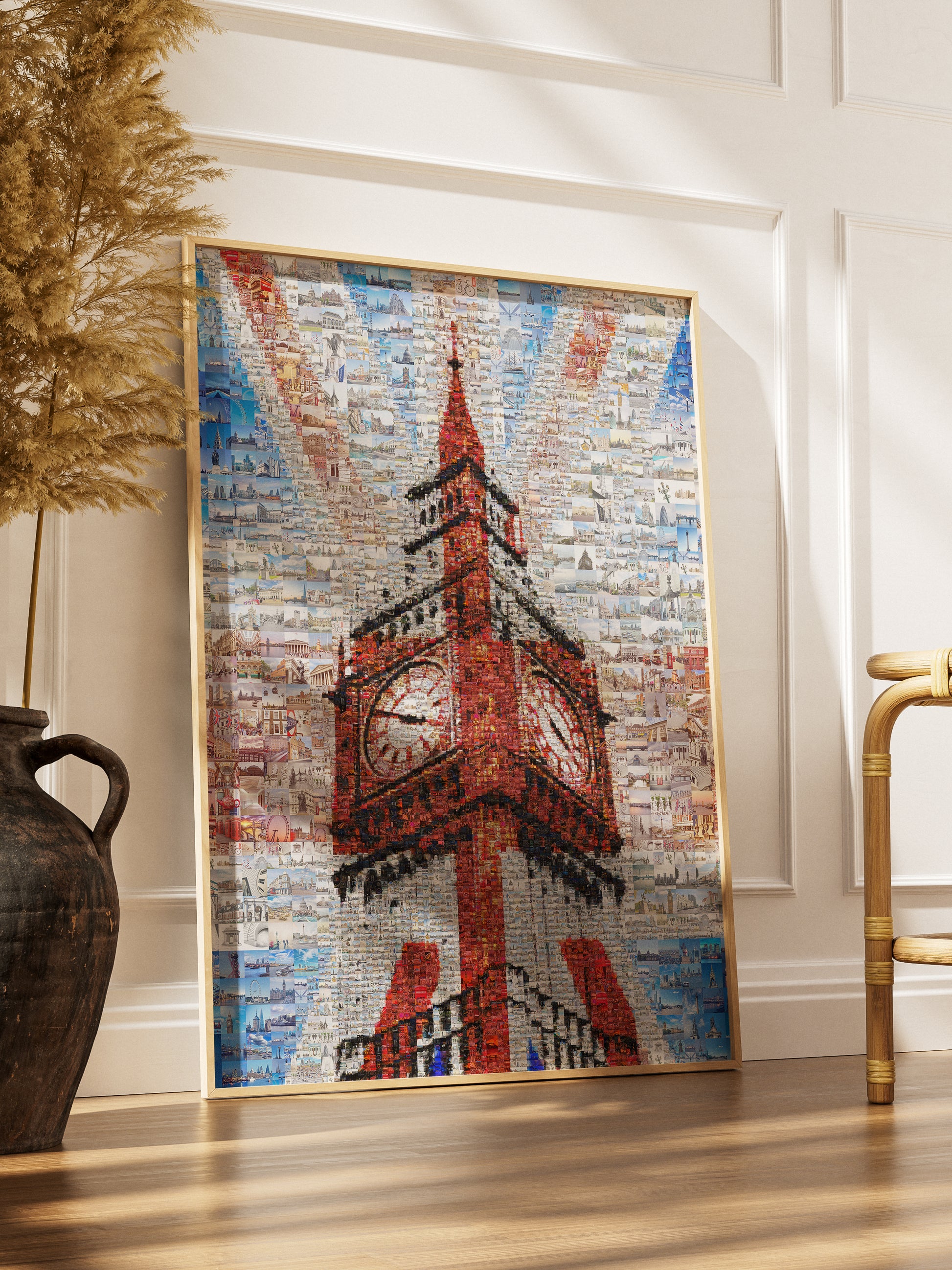 Stunning London Mosaic Art Featuring Big Ben and Iconic Red Bus - Perfect for Home Decor AtelierMosaics