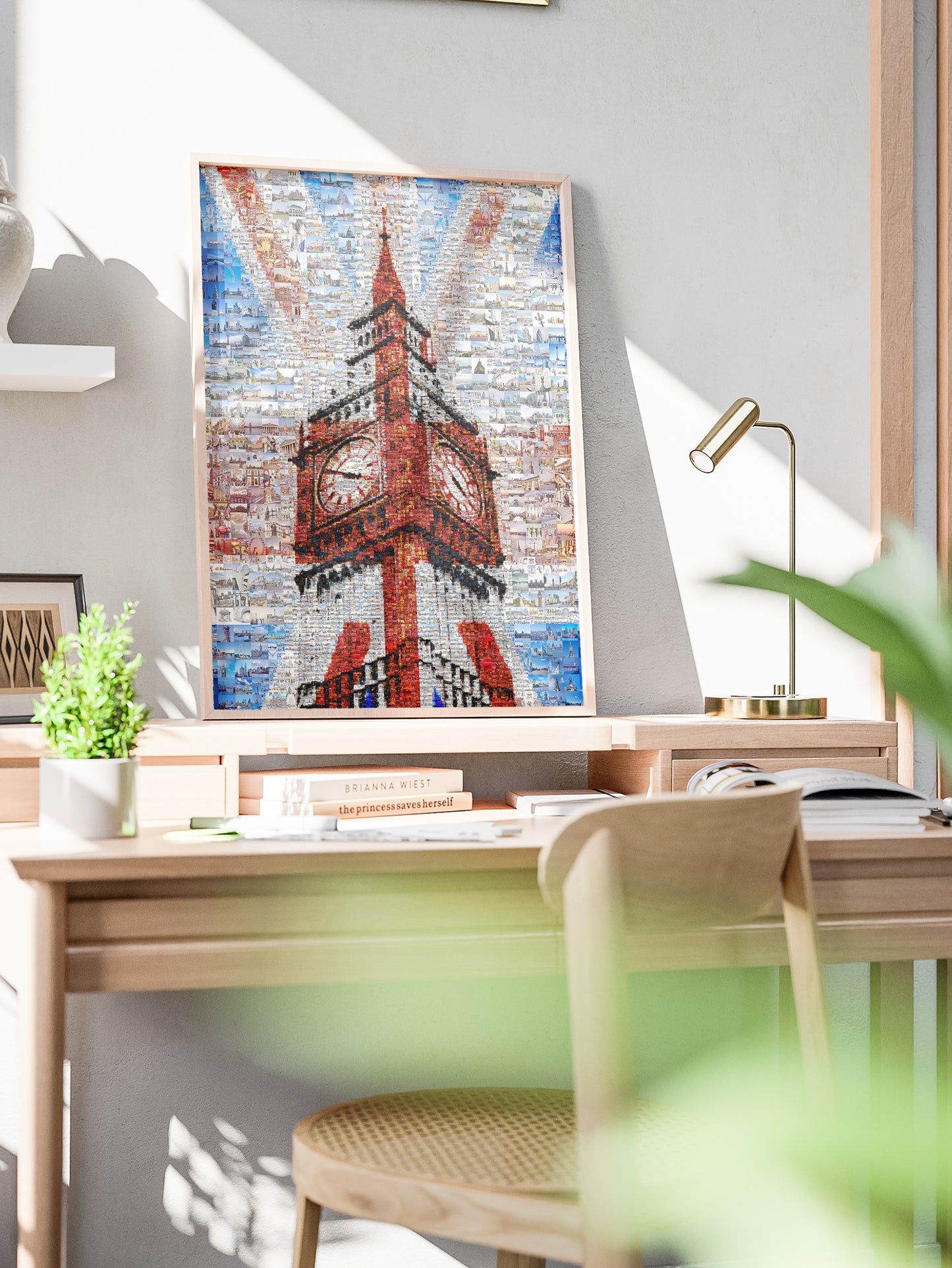 Stunning London Mosaic Art Featuring Big Ben and Iconic Red Bus - Perfect for Home Decor AtelierMosaics