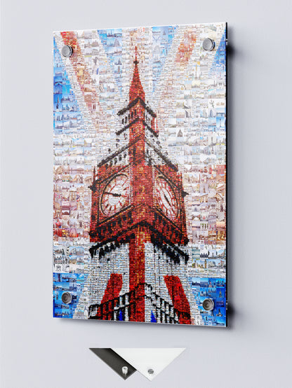 Stunning London Mosaic Art Featuring Big Ben and Iconic Red Bus - Perfect for Home Decor AtelierMosaics