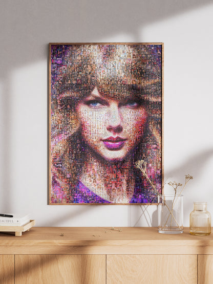 Stunning Taylor Swift Mosaic Art Print - Unique Fan Gift for Swifties and Music Lovers AtelierMosaics