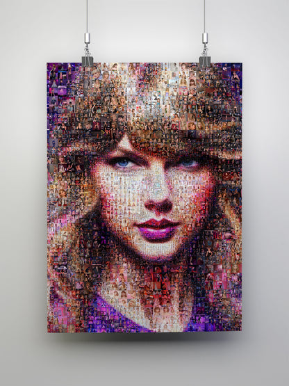Stunning Taylor Swift Mosaic Art Print - Unique Fan Gift for Swifties and Music Lovers AtelierMosaics
