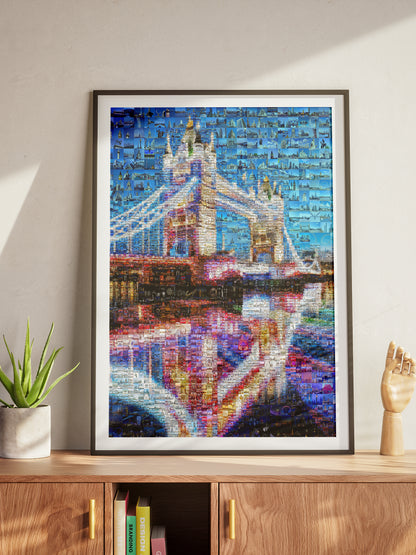 Stunning London Mosaic Artwork - Iconic Tower Bridge and Cityscape Art Piece for Home or Office Decor AtelierMosaics