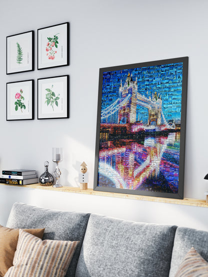 Stunning London Mosaic Artwork - Iconic Tower Bridge and Cityscape Art Piece for Home or Office Decor AtelierMosaics
