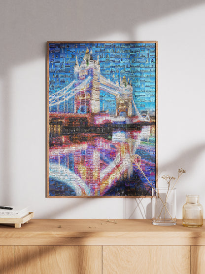 Stunning London Mosaic Artwork - Iconic Tower Bridge and Cityscape Art Piece for Home or Office Decor AtelierMosaics
