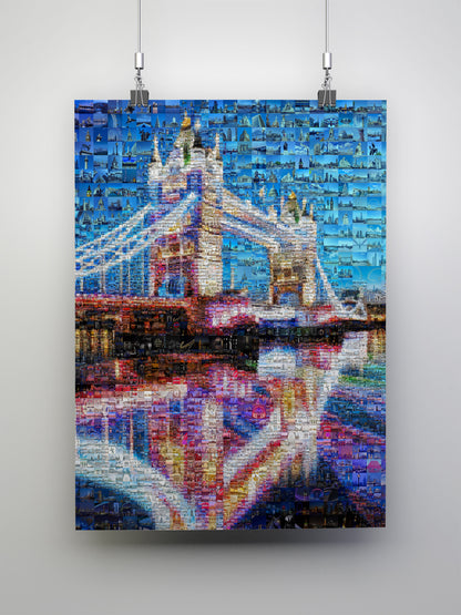 Stunning London Mosaic Artwork - Iconic Tower Bridge and Cityscape Art Piece for Home or Office Decor AtelierMosaics