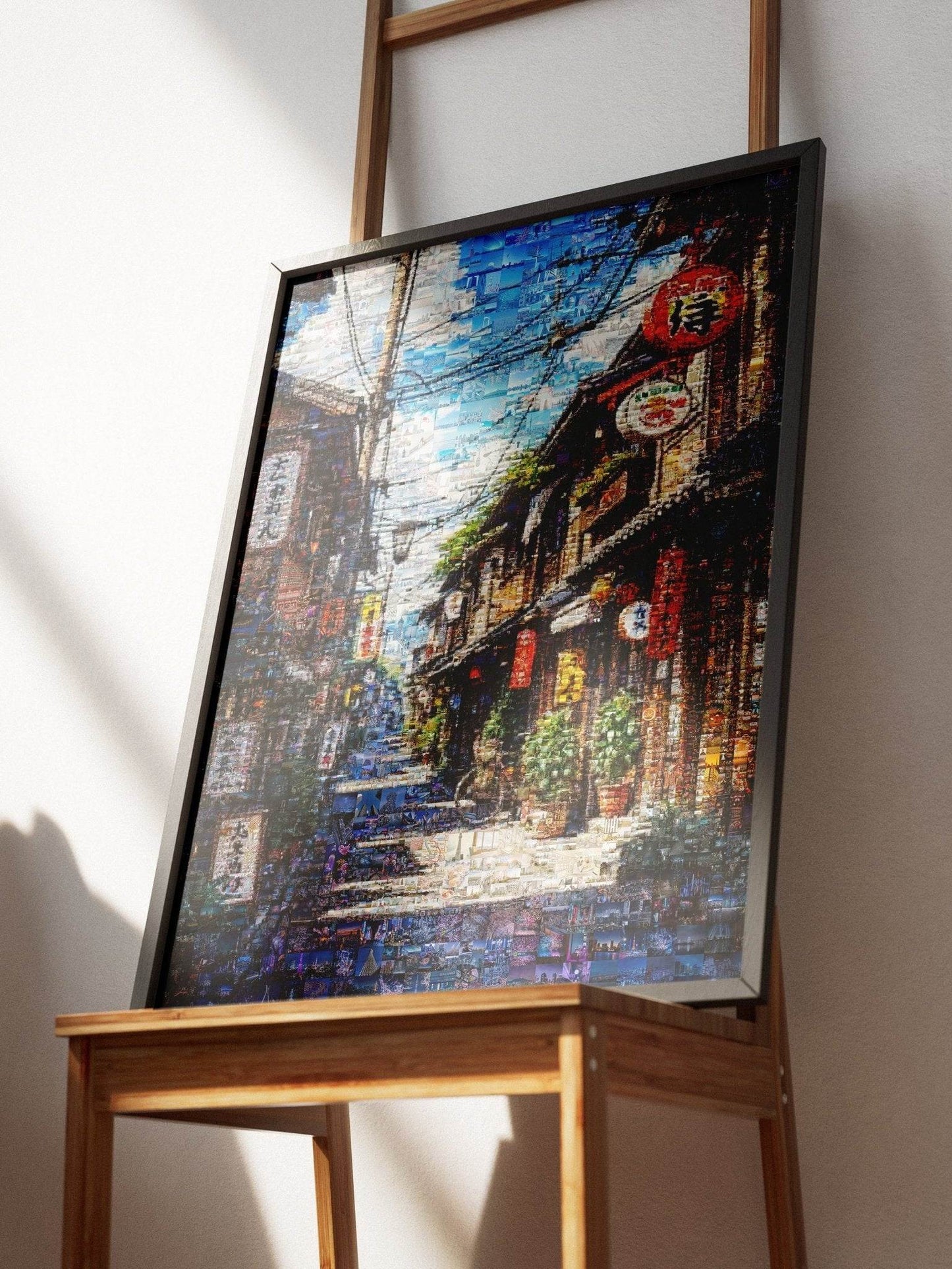 Tokyo Mosaic Art — Traditional Alley with Lanterns - AtelierMosaics