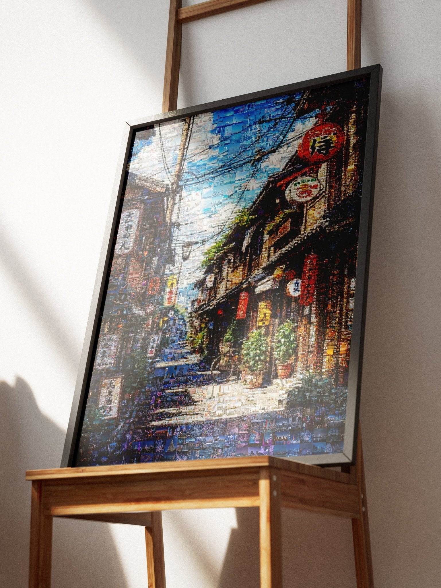 Tokyo Mosaic Art — Traditional Alley with Lanterns - AtelierMosaics