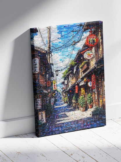 Tokyo Mosaic Art — Traditional Alley with Lanterns - AtelierMosaics