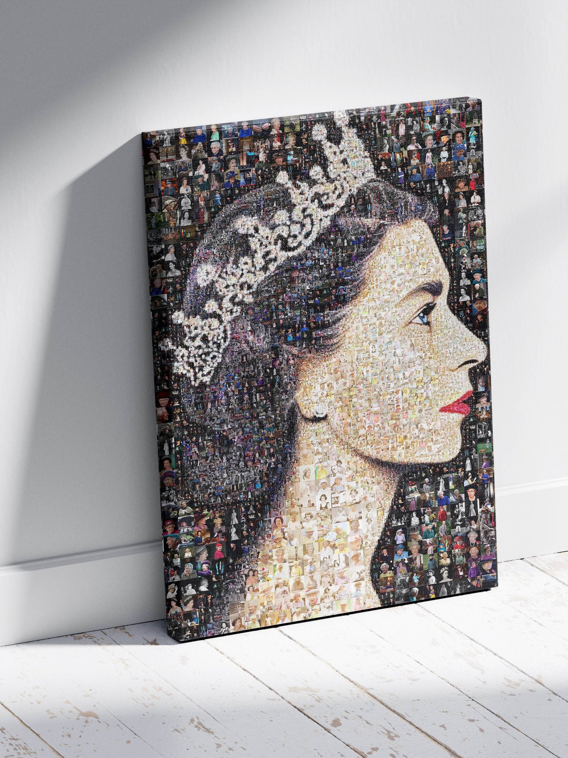 Elegant Mosaic Artwork of Queen Elizabeth II - Timeless Tribute to a Royal Icon AtelierMosaics