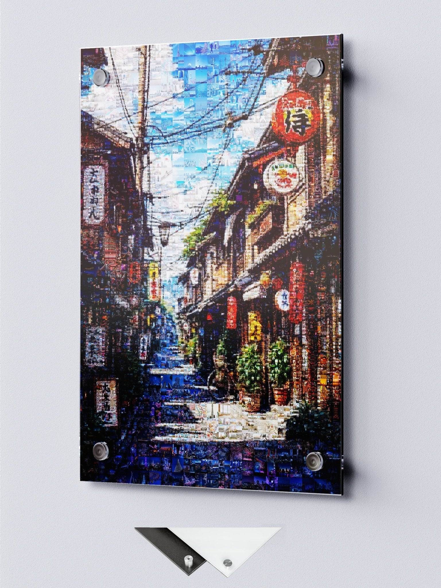 Tokyo Mosaic Art — Traditional Alley with Lanterns - AtelierMosaics