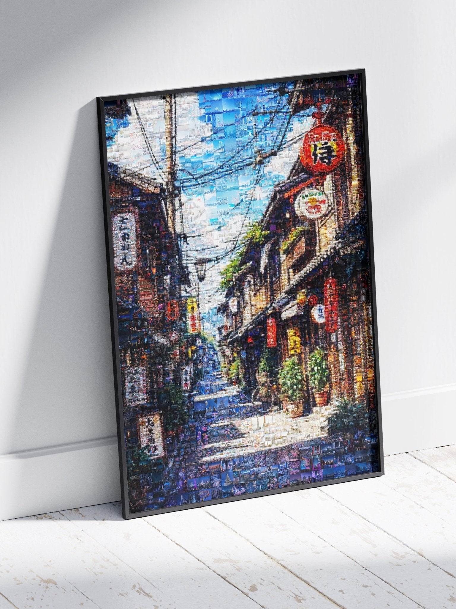Tokyo Mosaic Art — Traditional Alley with Lanterns - AtelierMosaics