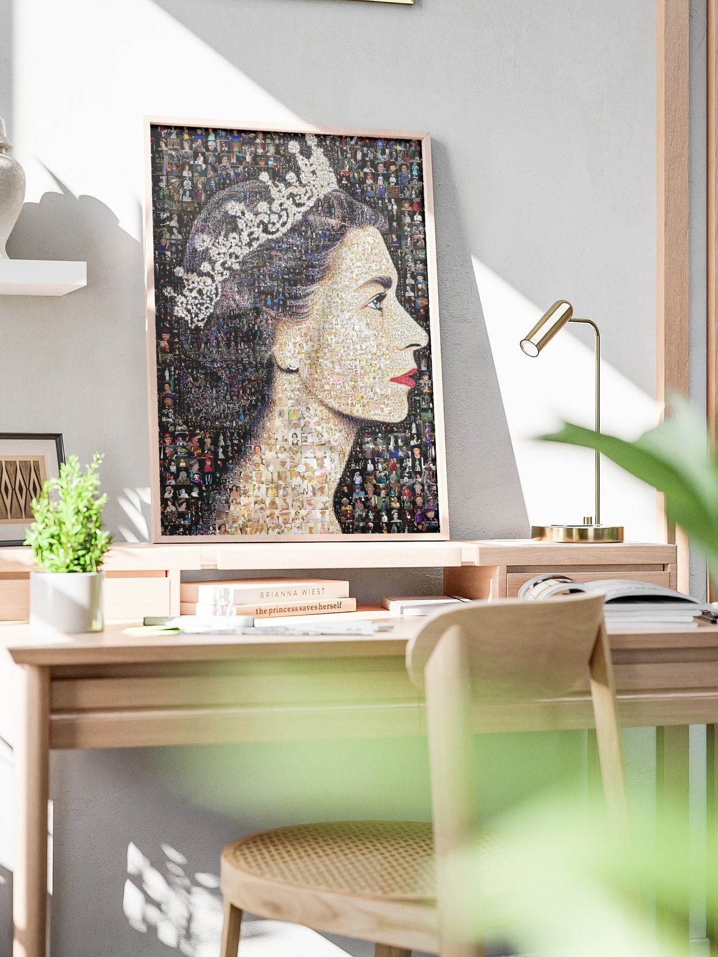 Elegant Mosaic Artwork of Queen Elizabeth II - Timeless Tribute to a Royal Icon - AtelierMosaics