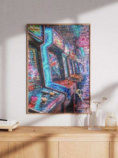 Tokyo Arcade Nights – Japanese Mosaic Wall Art - AtelierMosaics