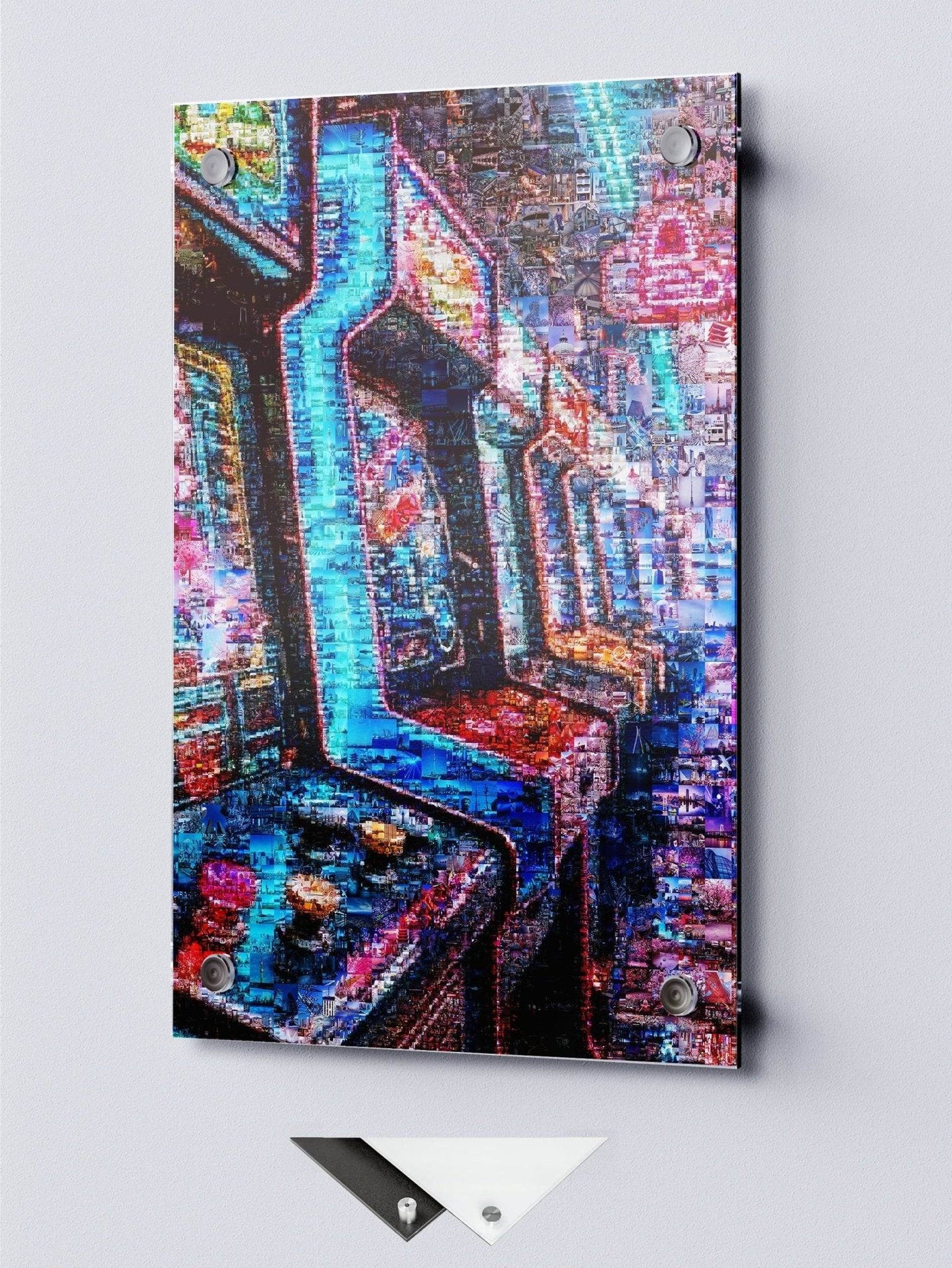 Tokyo Arcade Nights – Japanese Mosaic Wall Art - AtelierMosaics