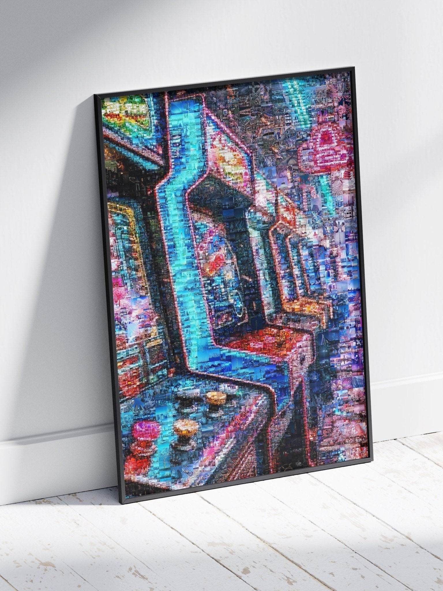 Tokyo Arcade Nights – Japanese Mosaic Wall Art - AtelierMosaics