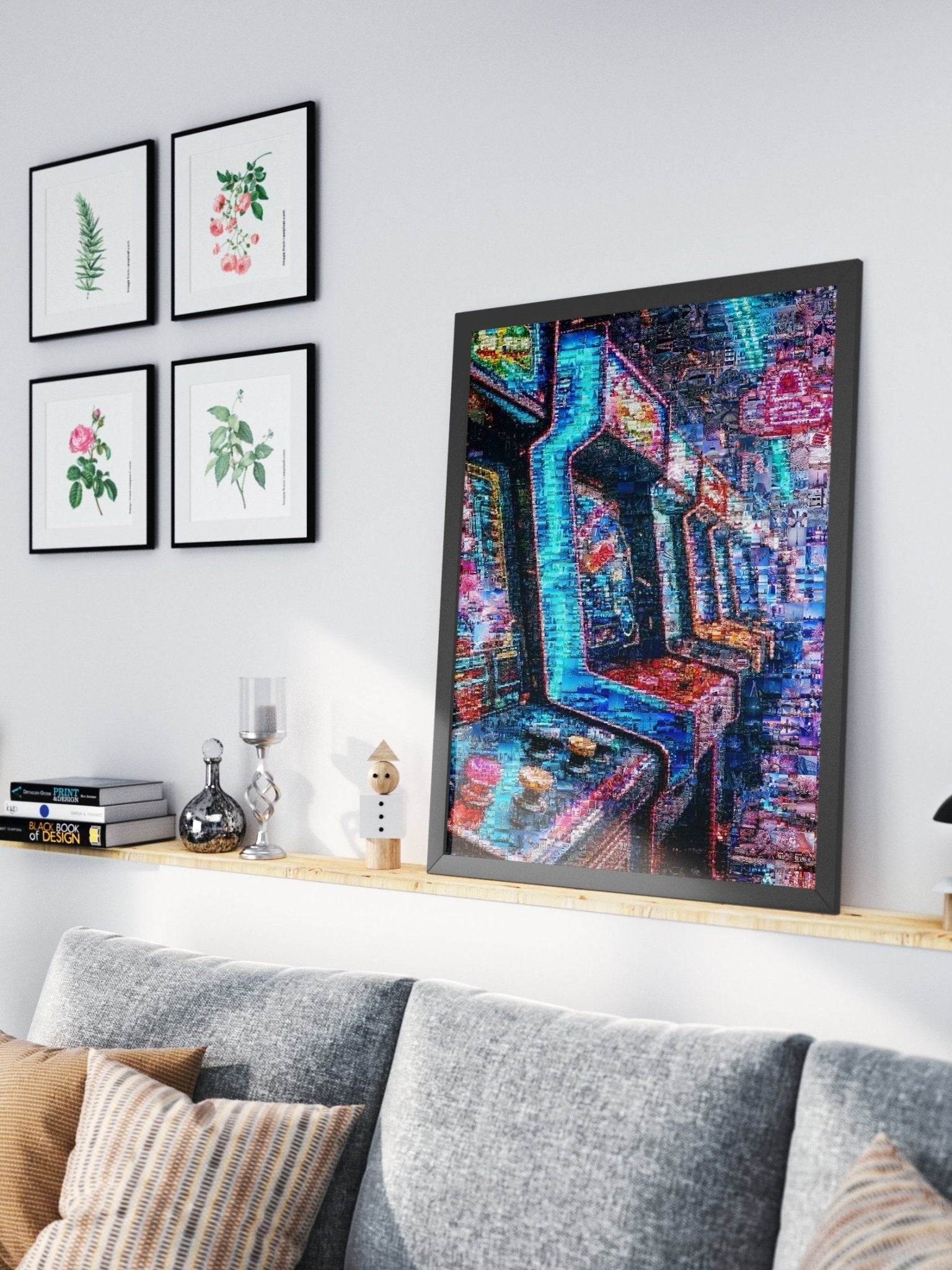 Tokyo Arcade Nights – Japanese Mosaic Wall Art - AtelierMosaics