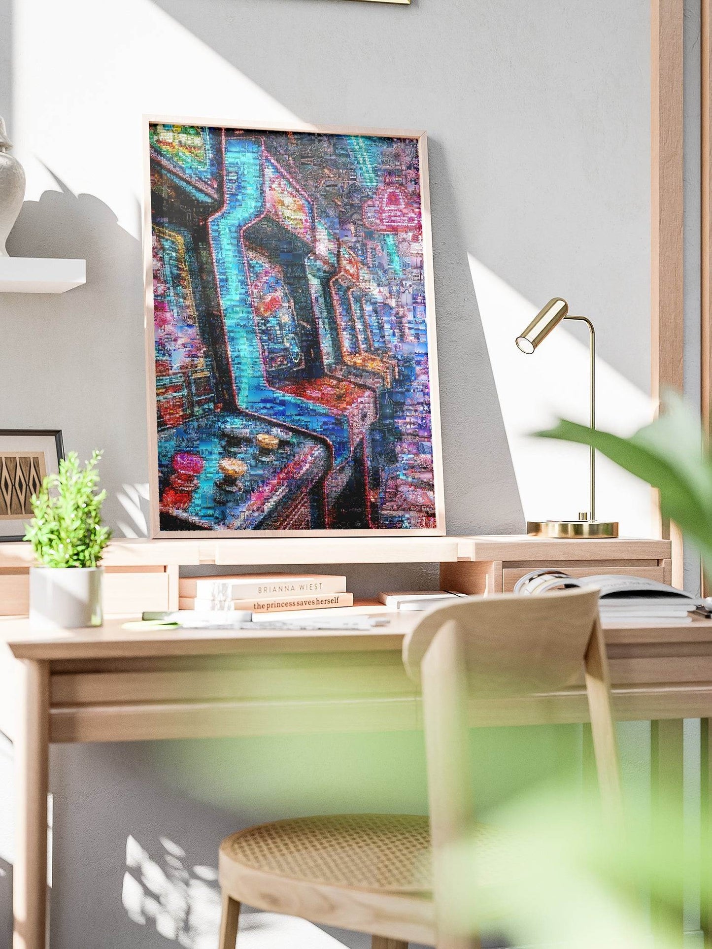 Tokyo Arcade Nights – Japanese Mosaic Wall Art - AtelierMosaics