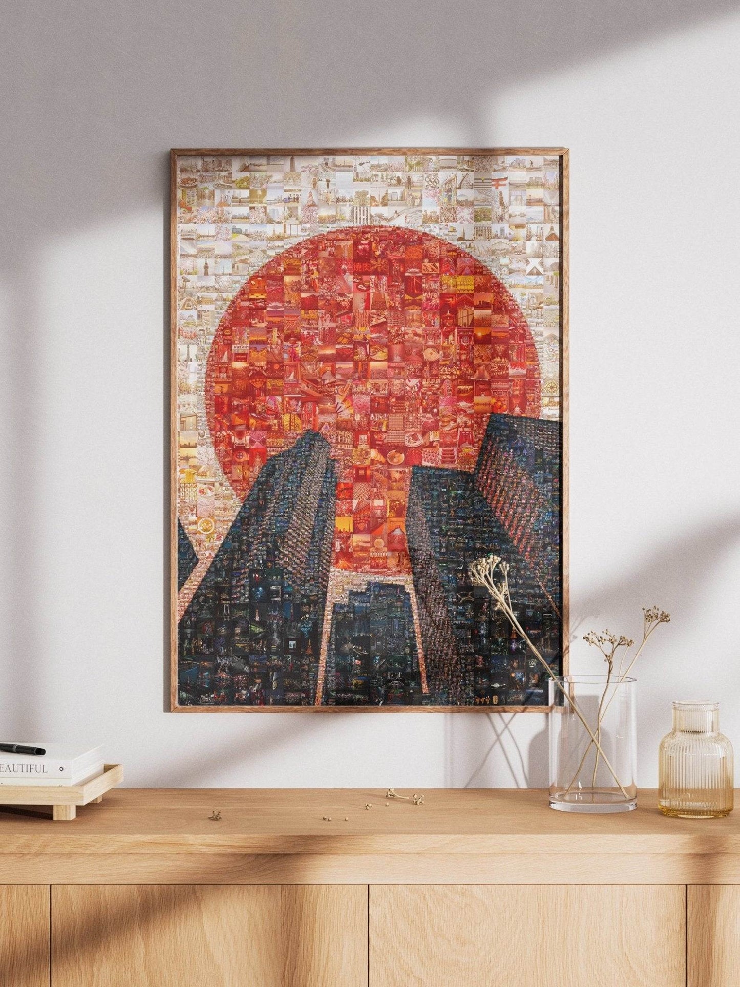 Rising Sun Over Tokyo – Japanese Mosaic Wall Art - AtelierMosaics