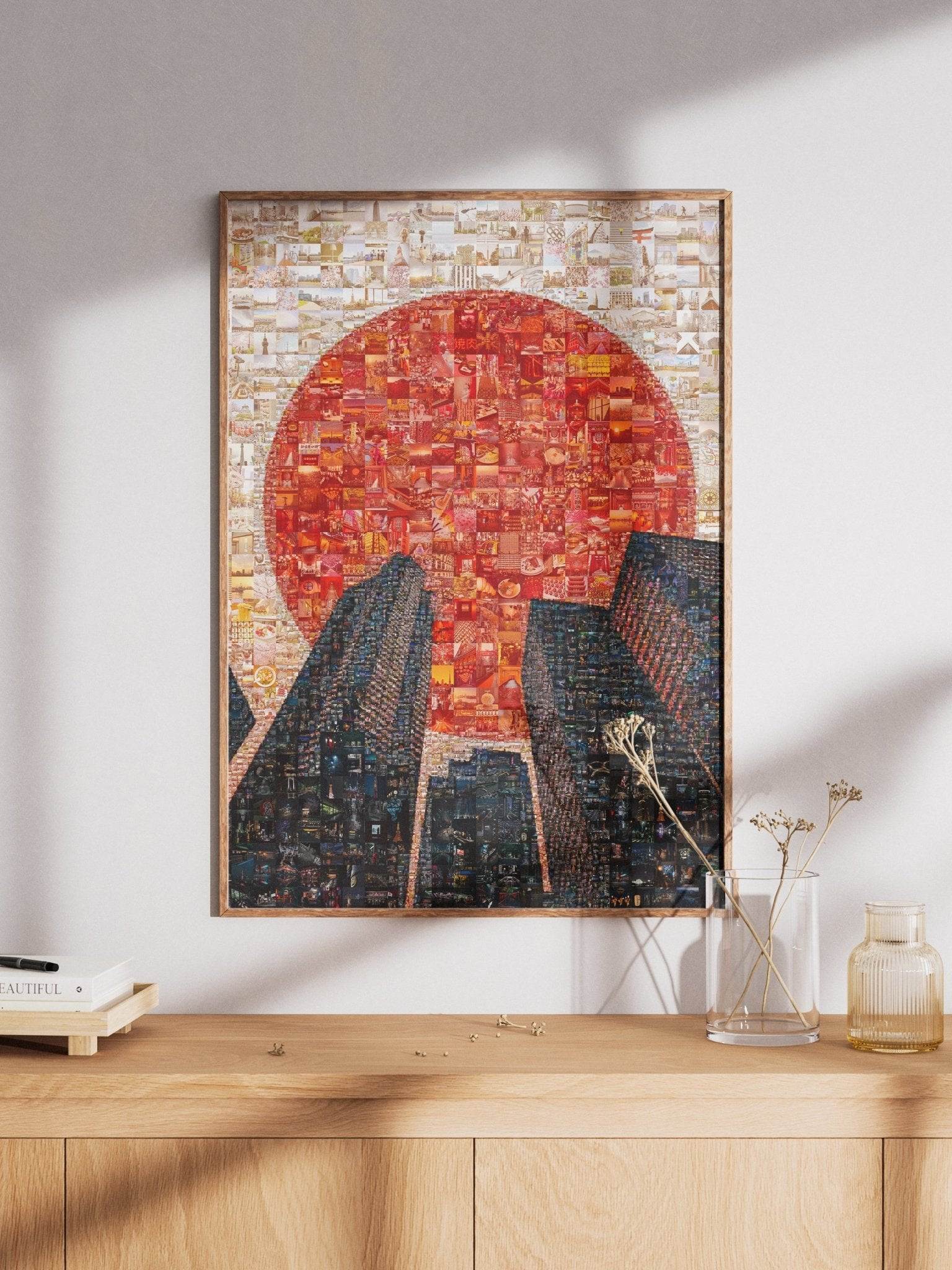 Rising Sun Over Tokyo – Japanese Mosaic Wall Art - AtelierMosaics