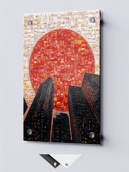 Rising Sun Over Tokyo – Japanese Mosaic Wall Art - AtelierMosaics