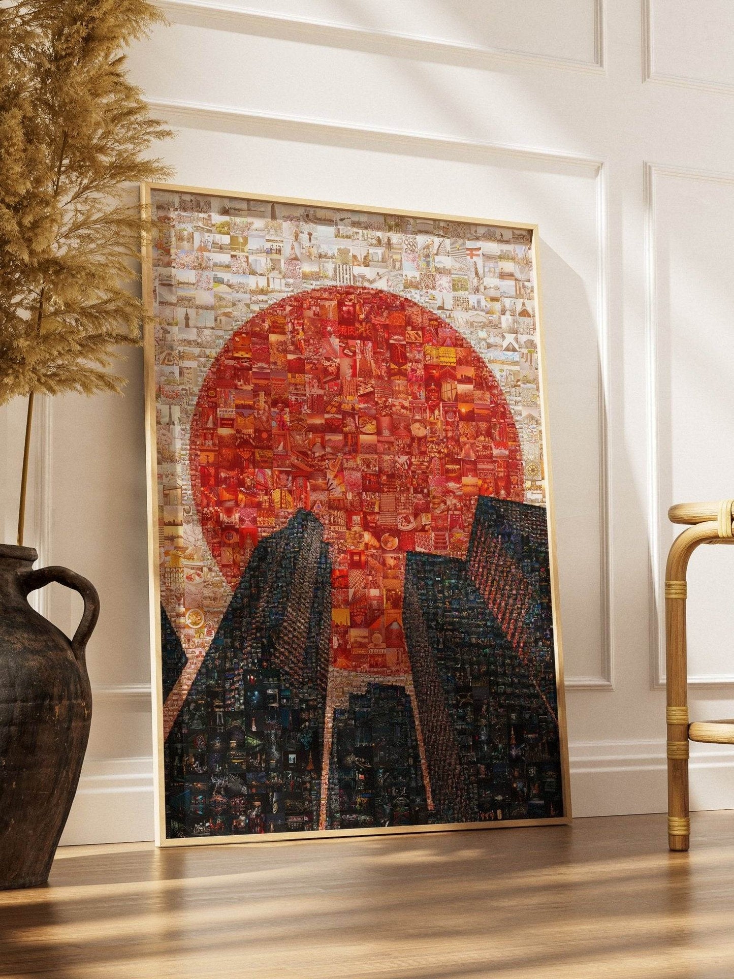 Rising Sun Over Tokyo – Japanese Mosaic Wall Art - AtelierMosaics