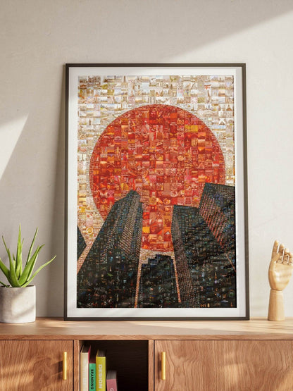 Rising Sun Over Tokyo – Japanese Mosaic Wall Art - AtelierMosaics