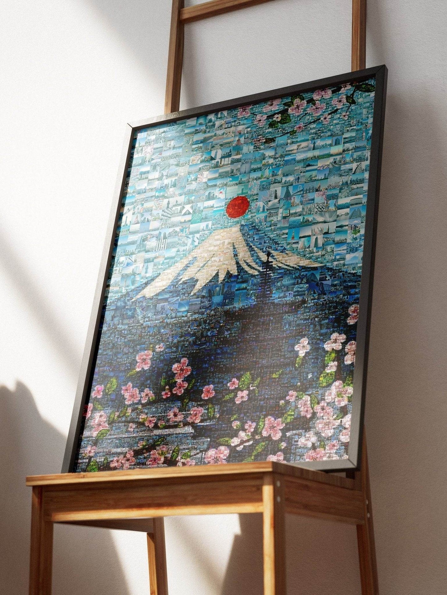 Tokyo Mosaic Art — Mount Fuji and Pagoda Framed by Sakura - AtelierMosaics