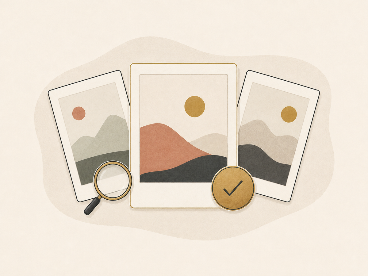Illustration for choosing the main portrait for a custom photo mosaic