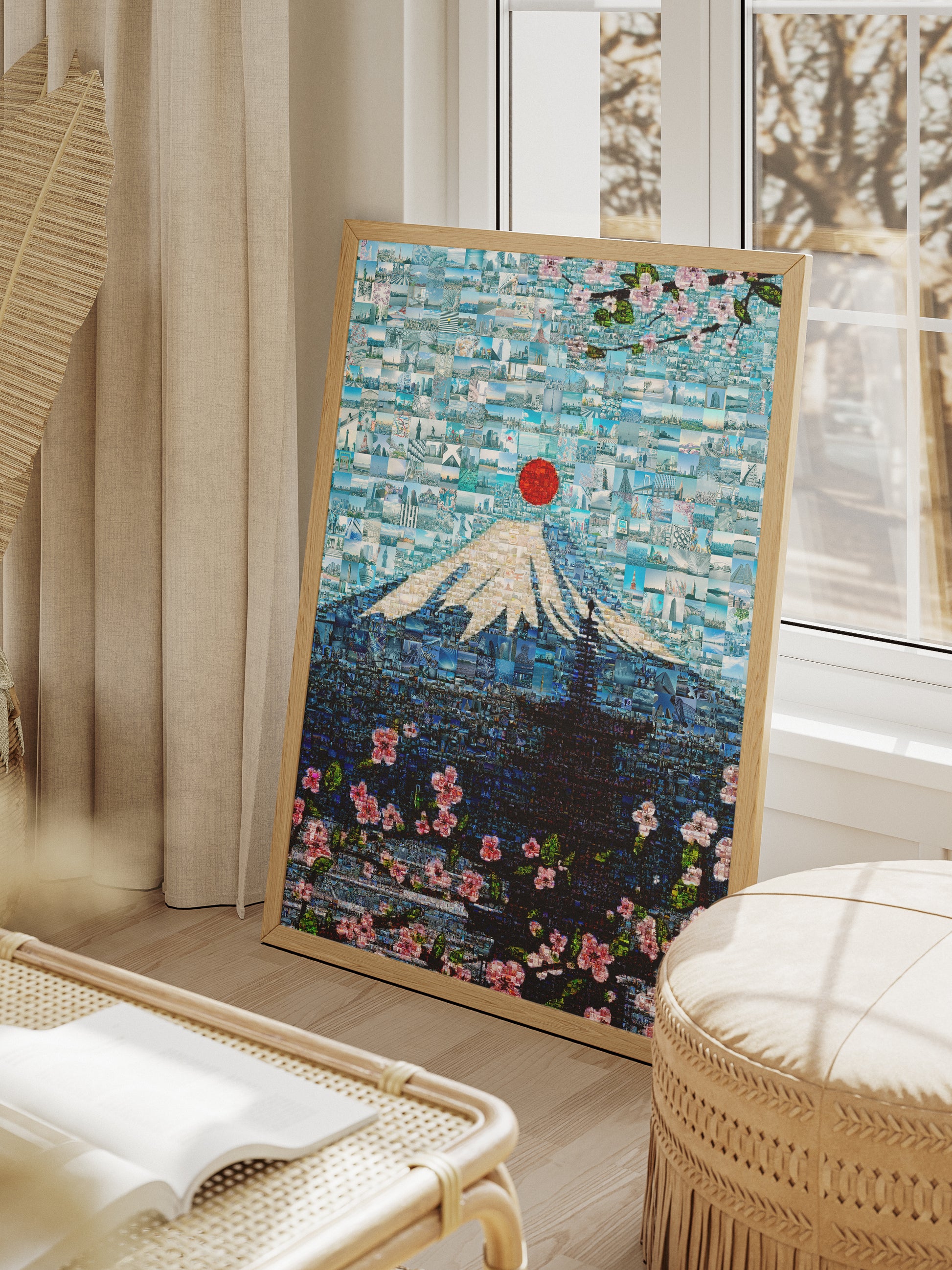 Tokyo Mosaic Art — Mount Fuji and Pagoda Framed by Sakura AtelierMosaics