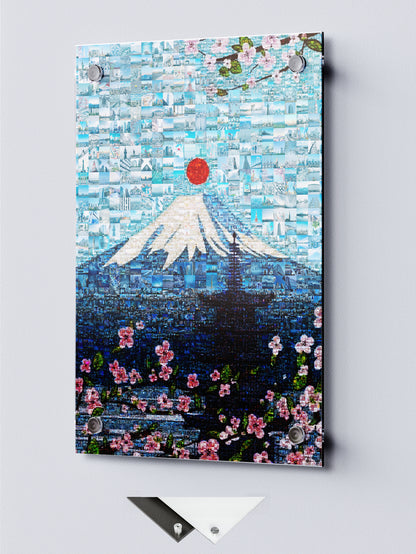 Tokyo Mosaic Art — Mount Fuji and Pagoda Framed by Sakura AtelierMosaics