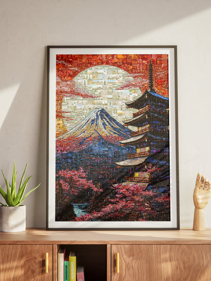 Mount Fuji & Pagoda – Japanese Mosaic Wall Art AtelierMosaics