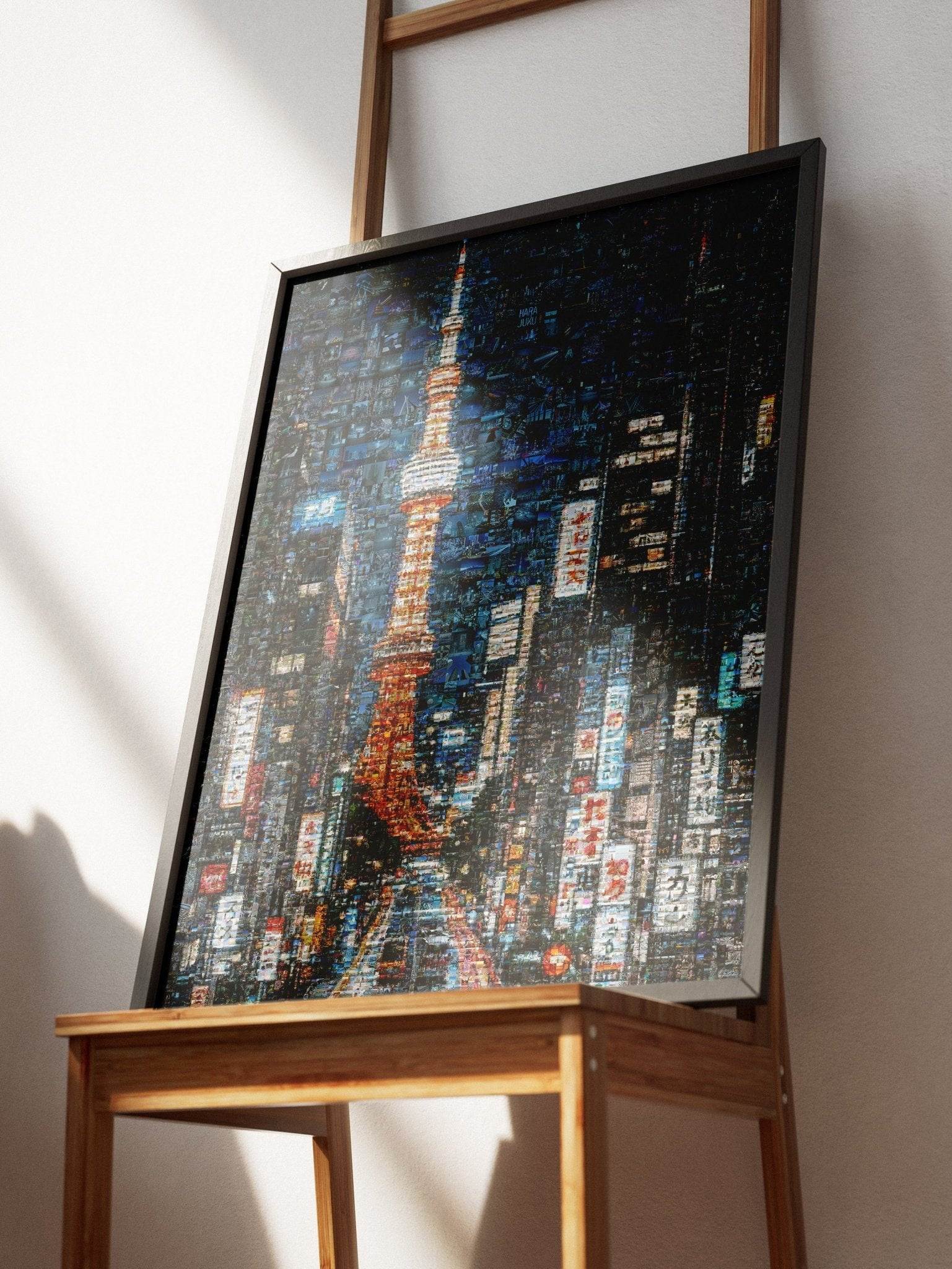 Tokyo Tower Street – Japanese Mosaic Wall Art - AtelierMosaics