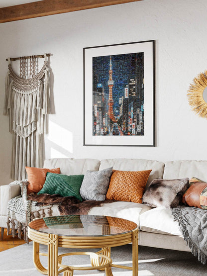 Tokyo Tower Street – Japanese Mosaic Wall Art - AtelierMosaics