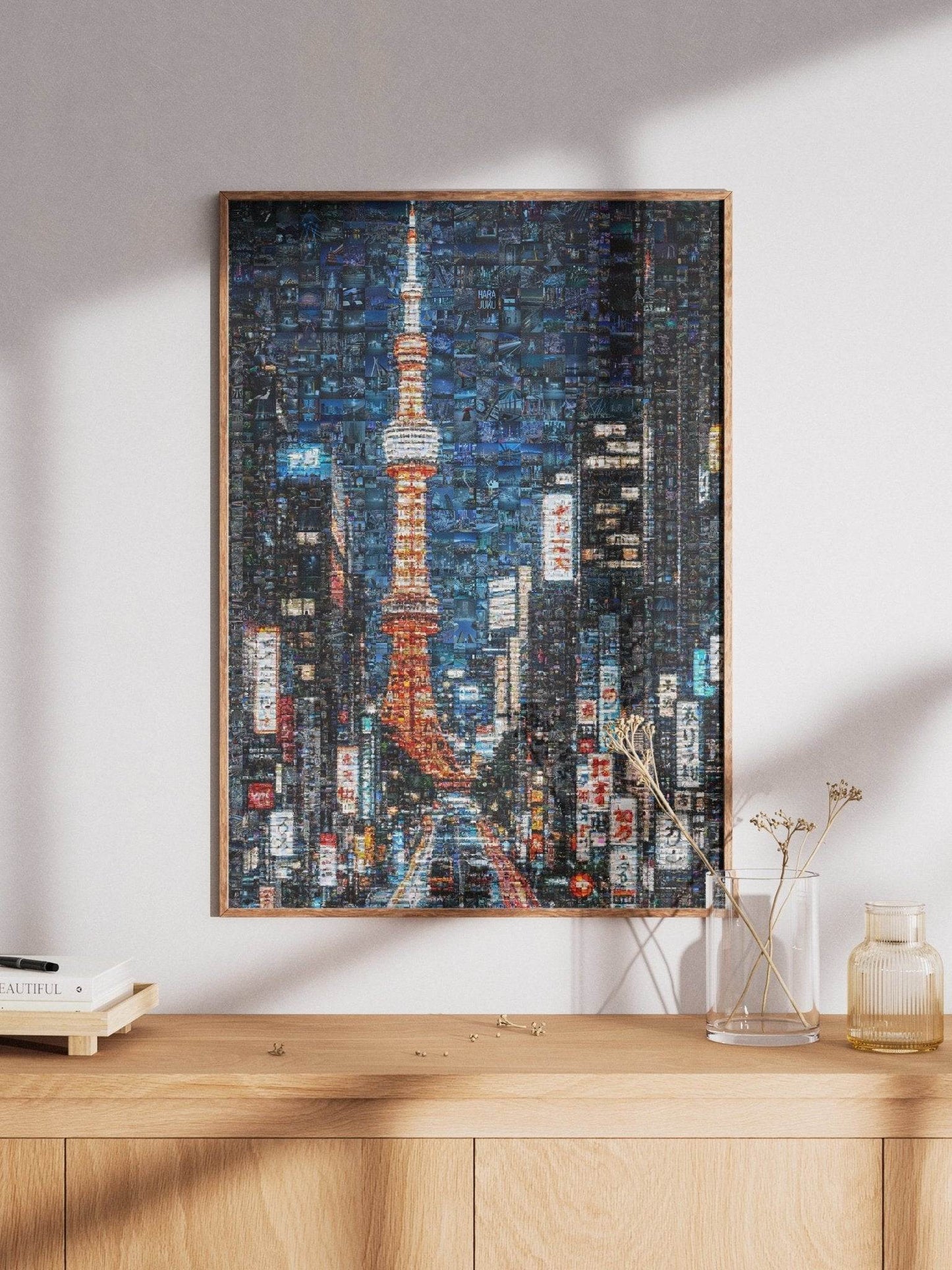 Tokyo Tower Street – Japanese Mosaic Wall Art - AtelierMosaics