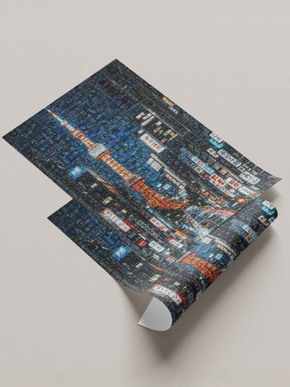 Tokyo Tower Street – Japanese Mosaic Wall Art - AtelierMosaics