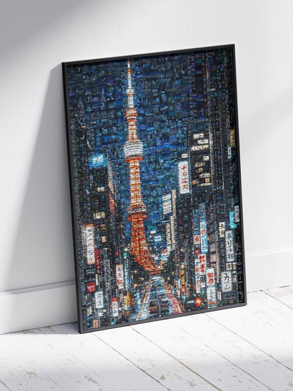 Tokyo Tower Street – Japanese Mosaic Wall Art - AtelierMosaics