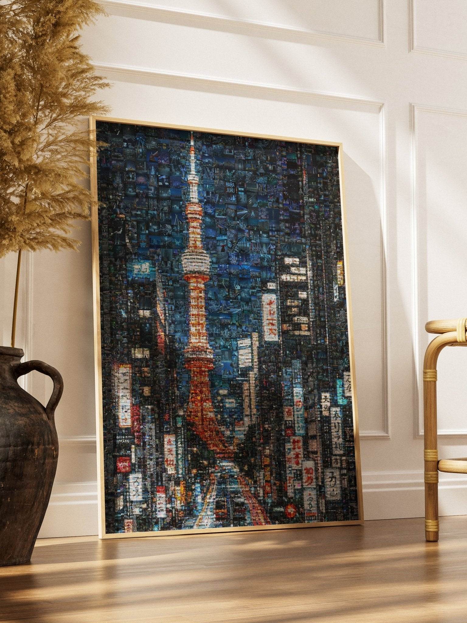 Tokyo Tower Street – Japanese Mosaic Wall Art - AtelierMosaics