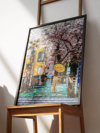 Tokyo Spring Train – Japanese Mosaic Wall Art - AtelierMosaics