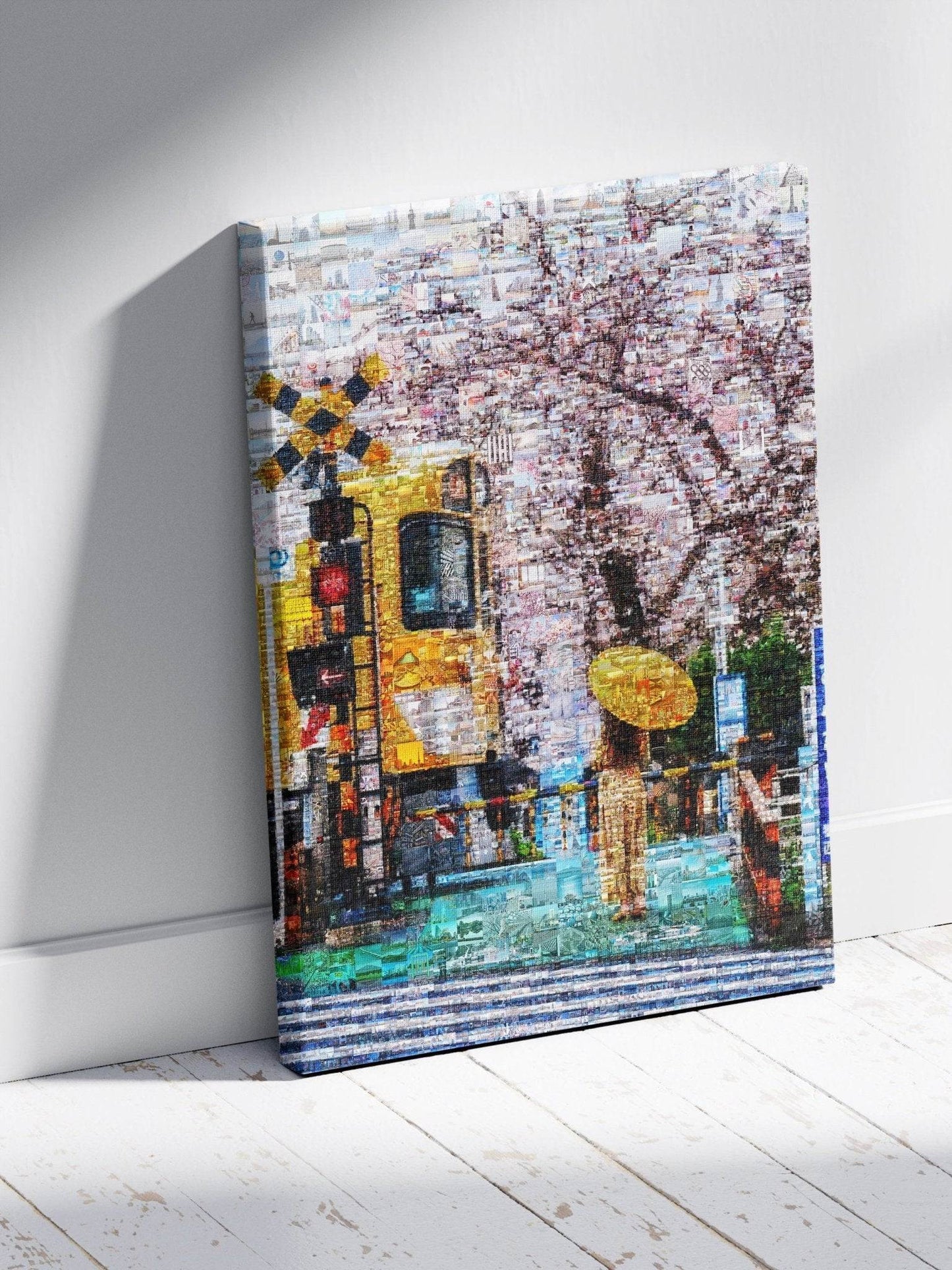 Tokyo Spring Crossing – Japanese Mosaic Wall Art - AtelierMosaics